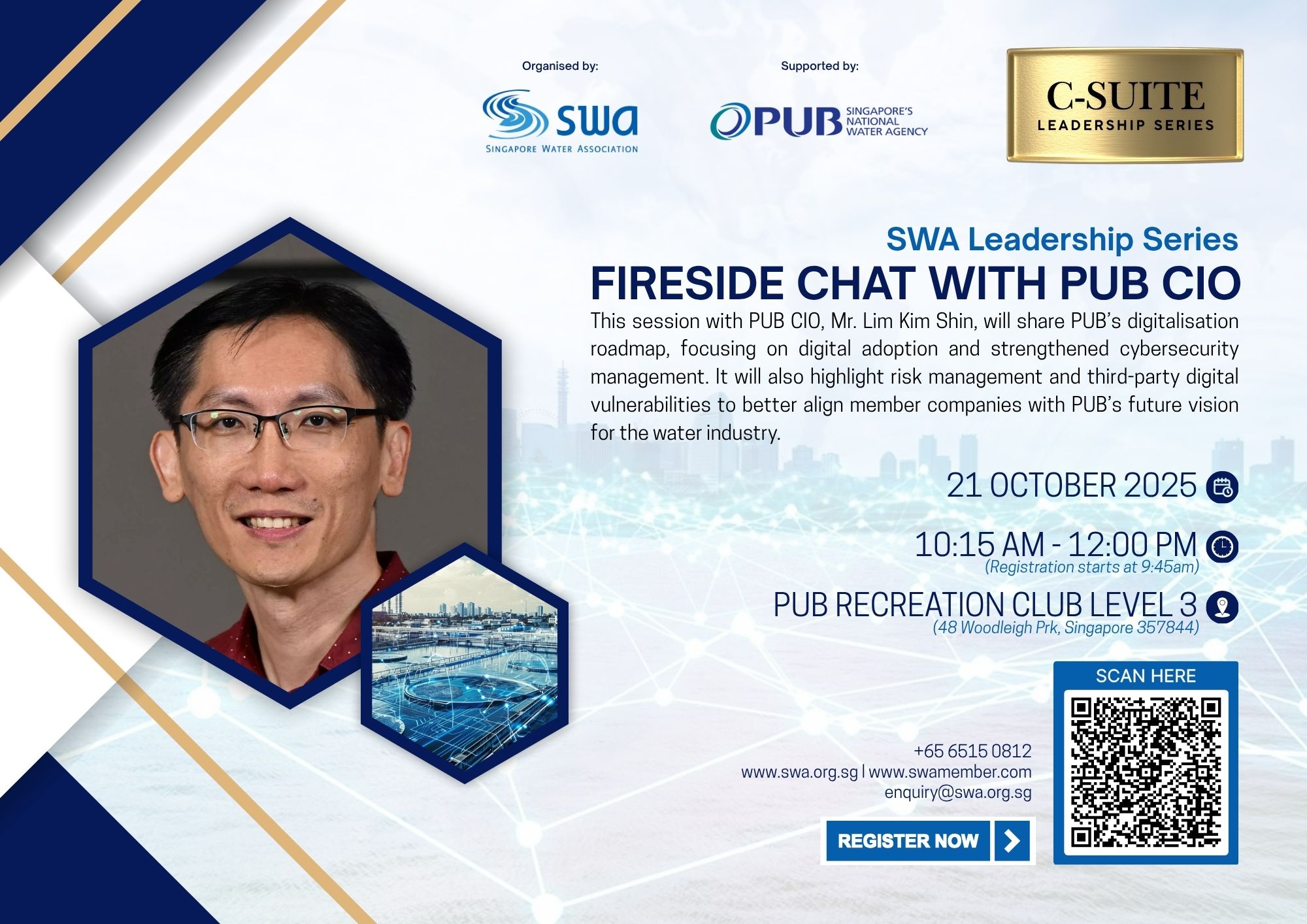 SWA Leadership Series: Fireside Chat with PUB CIO – PUB’s Digitalisation and Cybersecurity Roadmap to Safeguard Singapore’s Water Future